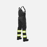 Salopette de sécurité imperméable Tough Duck en tissu Ripstop noir, pantalon robuste non doublé pour protection.