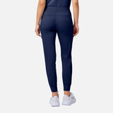 Pantalon jogger femme MedCouture en tissu marine, style décontracté et confortable, parfait pour le sport ou la détente.
