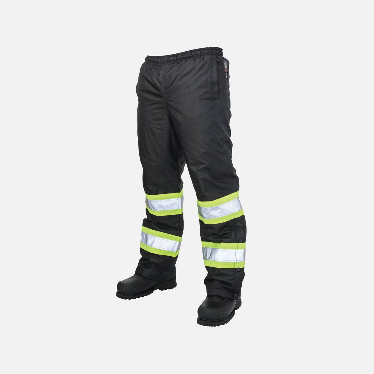 Pantalon de sécurité en poly-oxford isolé Tough Duck noir, vêtement de sécurité visible et résistant pour le travail.