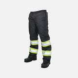 Pantalon de sécurité en poly-oxford isolé Tough Duck noir, vêtement de sécurité visible et résistant pour le travail.