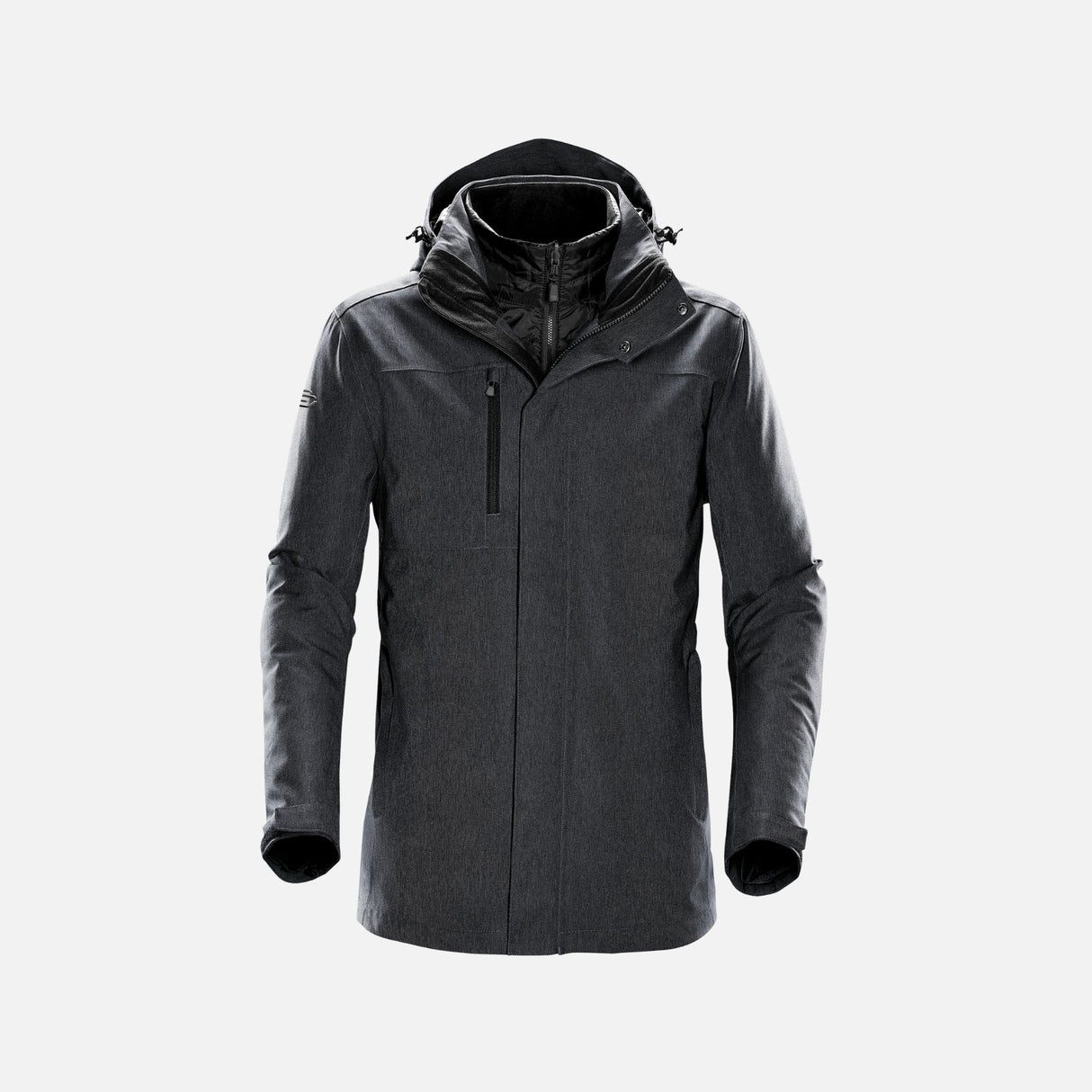 Manteau 3-en-1 pour homme Stormtech Avalante, parka charbon avec capuche et fermeture zippée, vêtements d'hiver polyvalents