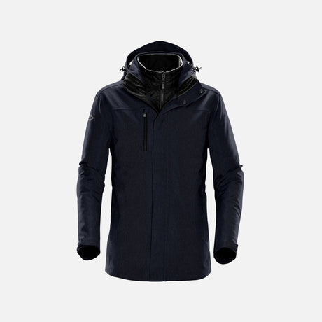 Manteau 3-en-1 pour homme Stormtech Avalante, parka marine avec doublure amovible, vêtements d'hiver polyvalents.