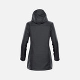 Manteau 3-en-1 Avalante Stormtech pour femme, parka en tissu charbon avec capuche et doublure amovible.