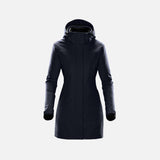 Manteau 3-en-1 pour femme de Stormtech, parka marine avec doublure amovible, vêtements d'hiver élégants et pratiques.
