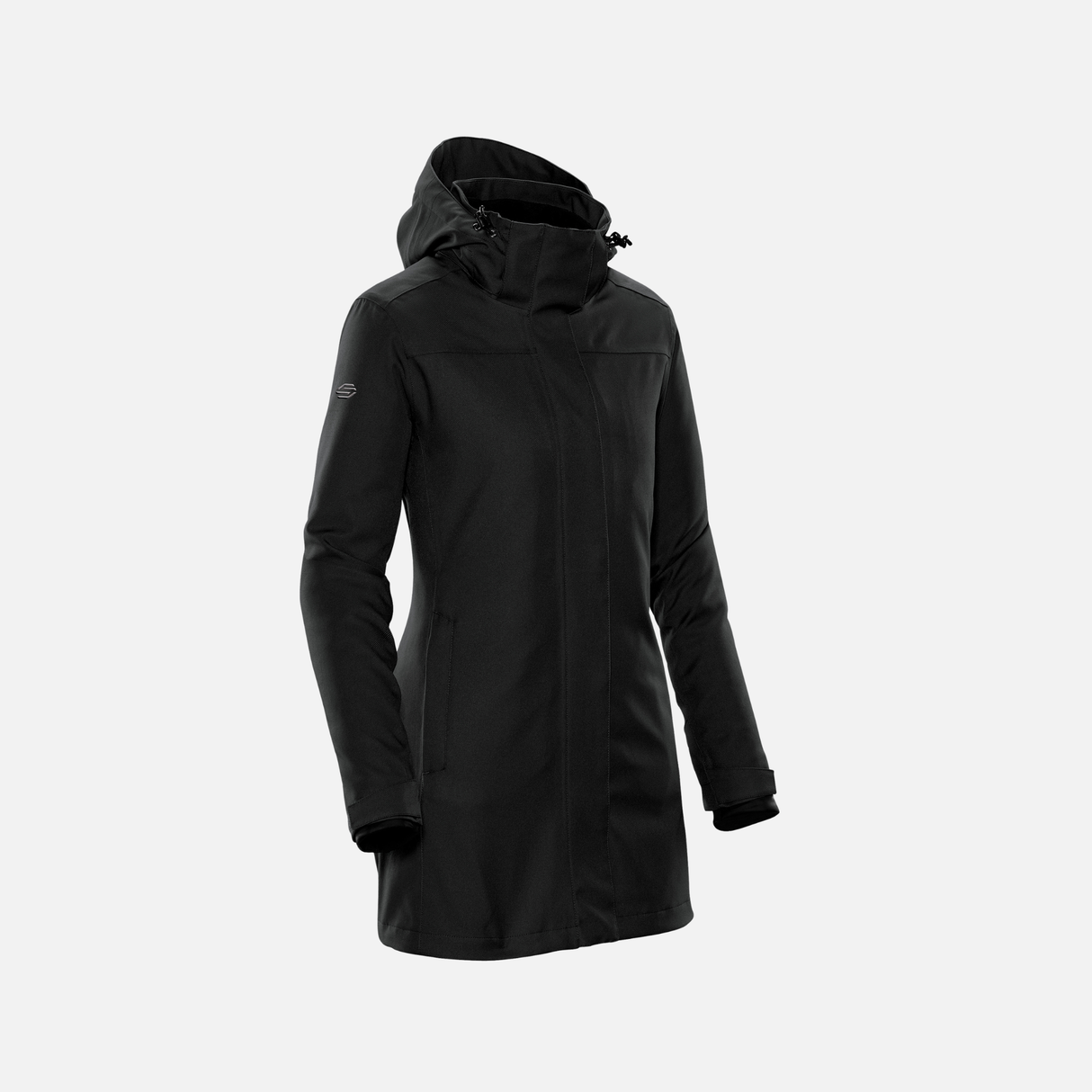 Parka 3-en-1 pour femme Avalante Stormtech en noir, veste imperméable et isolante pour temps froid.