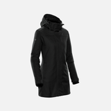 Parka 3-en-1 pour femme Avalante Stormtech en noir, veste imperméable et isolante pour temps froid.