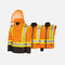 Parka haute visibilité 7-en-1 pour femme de Surewerx, imperméable, orange et noire, vêtement de sécurité polyvalent.