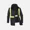 Parka à bandes réfléchissantes Stormtech TPX3R, manteau 3-en-1 noir avec protection complète et chaleur modulable.