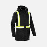Parka réfléchissante Stormtech TPX3R 3-en-1 en noir, veste imperméable et chaude avec bandes réfléchissantes pour protection complète.