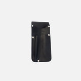 Pochette en cuir noir pour ambulancier Dura Cuir, accessoire robuste et fonctionnel pour outils professionnels.