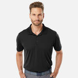 Polo à manches courtes Performance Adidas noir pour homme, vêtements polo corpo, tissu léger et respirant.