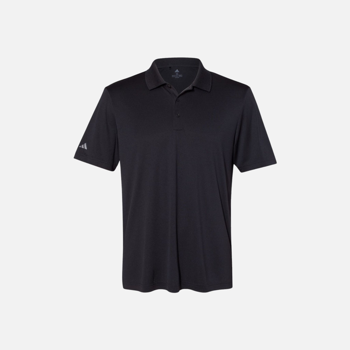 Polo à manches courtes Performance Adidas noir pour homme, tissu technique et coupe sportive, idéal pour l'entraînement.