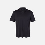 Polo à manches courtes Performance Adidas noir pour homme, tissu technique et coupe sportive, idéal pour l'entraînement.