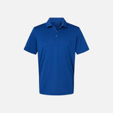 Polo à manches courtes Adidas Performance en bleu royal, vêtement sportif pour homme, tissu léger et respirant.