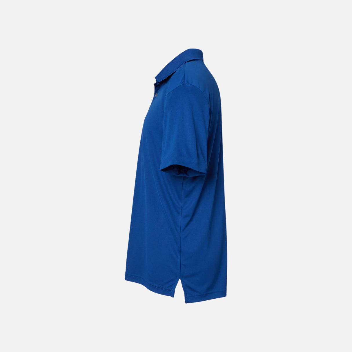 Polo à manches courtes Adidas Performance en bleu royal, tissu respirant pour sport et loisirs.