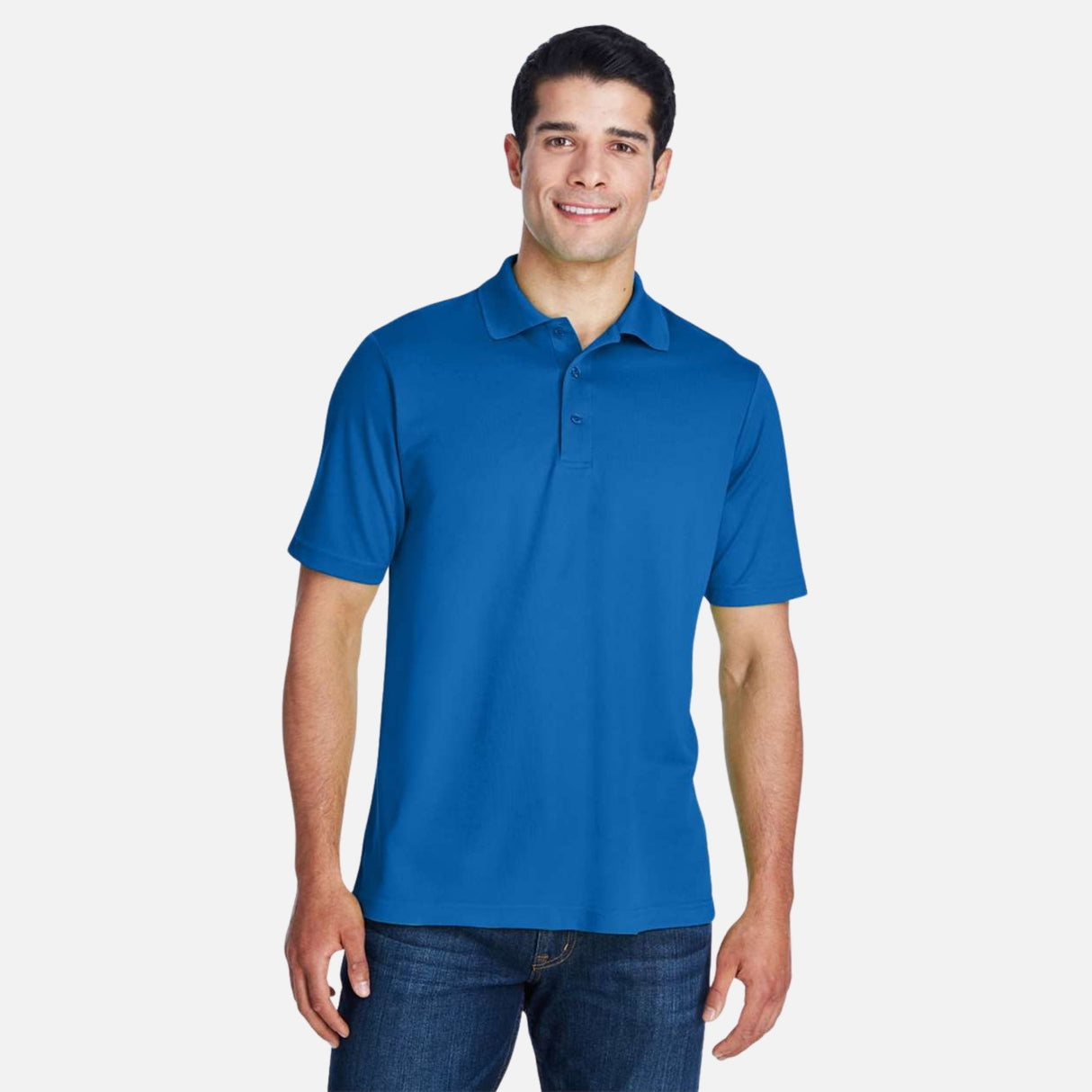Polo performance Core365 pour homme, coloris royal, en tissu respirant, adapté à l'activité sportive, modèle 88181.