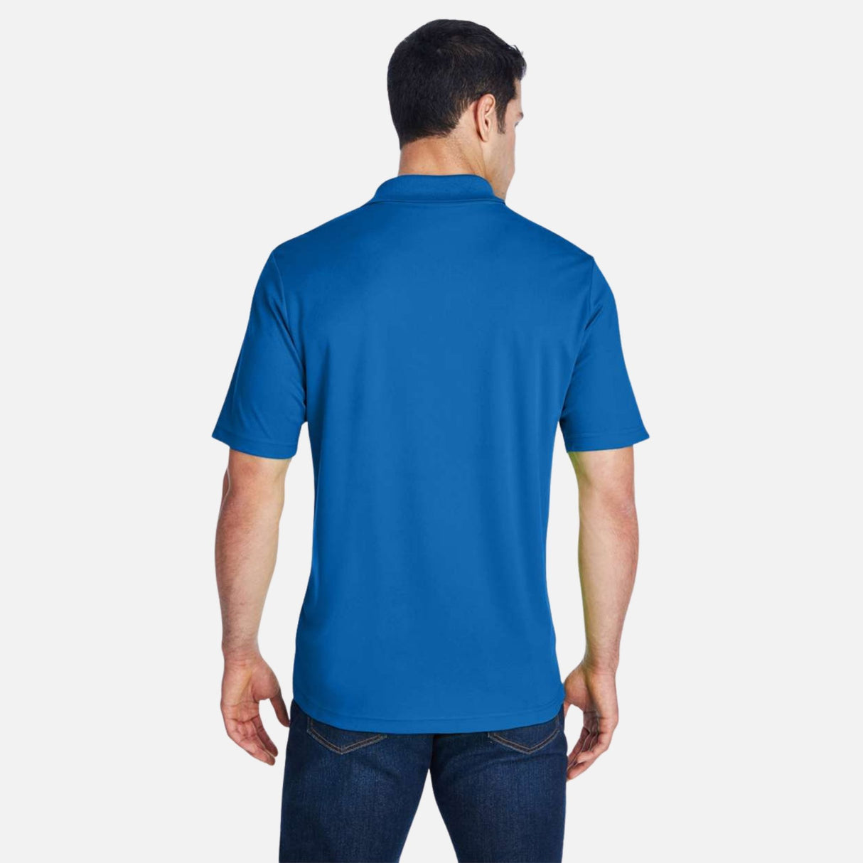 Polo performance Core365 en bleu royal, manches courtes, tissu léger et respirant, pour homme, modèle Origin 88181.