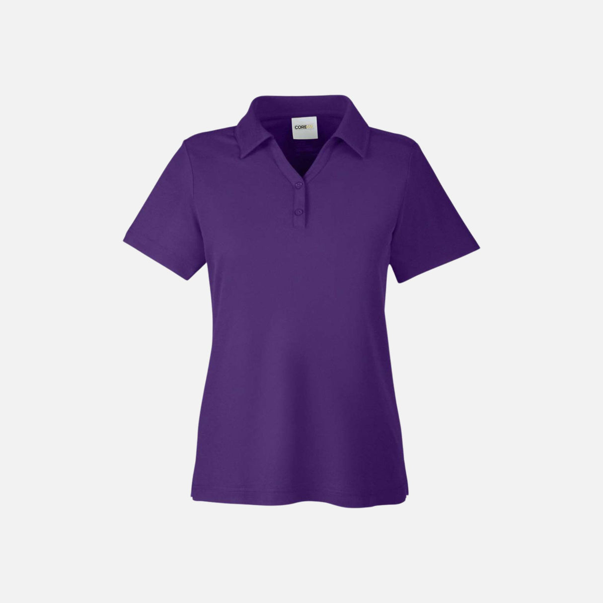 Polo Fusion ChromaSoft Core365 mauve, vêtements polo pour le corps, vue de face sur un mannequin.