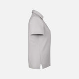 Polo Fusion ChromaSoft Core365 en platine, vêtement polo pour homme, vue de face sur fond blanc.
