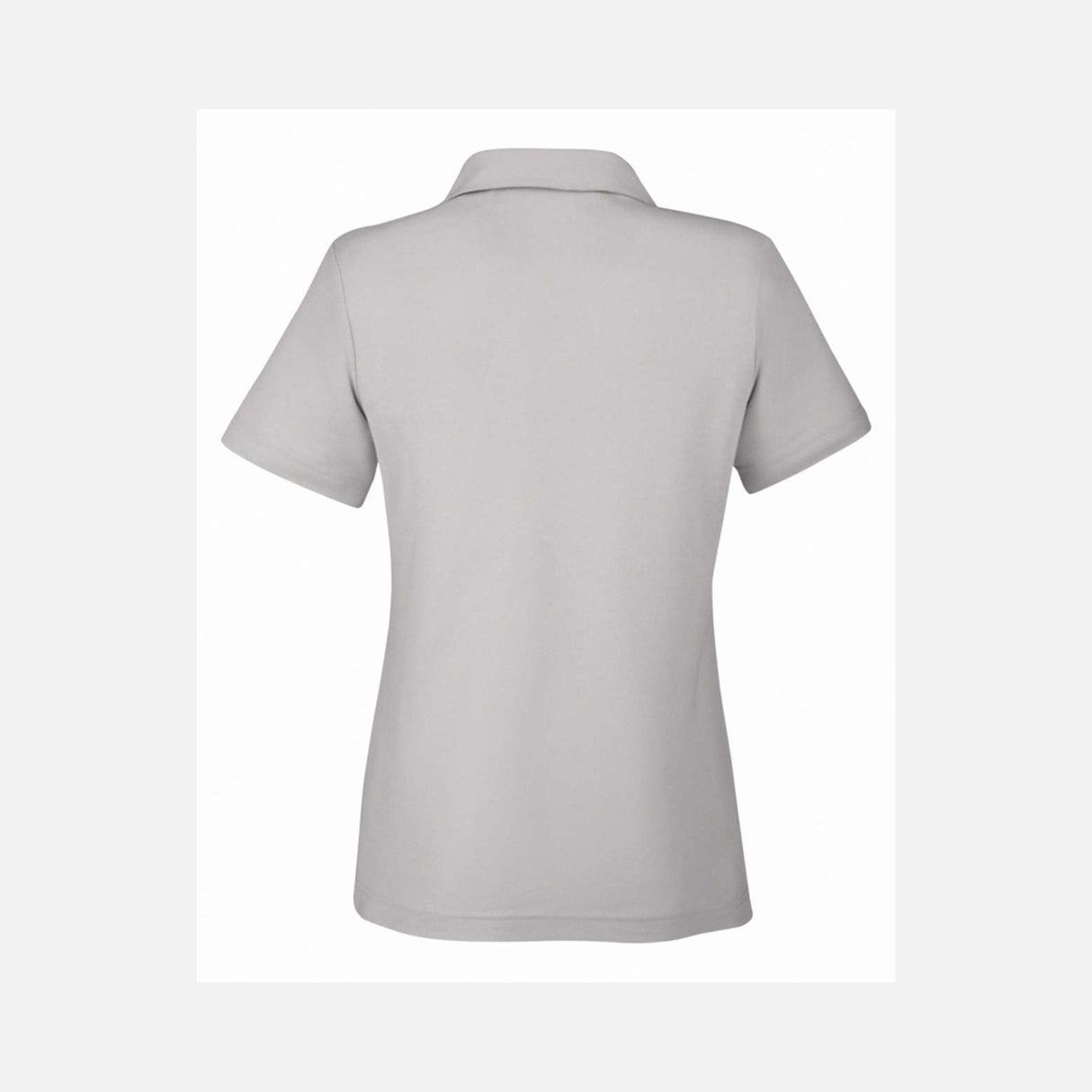 Polo Fusion ChromaSoft Core365 en couleur platine, vêtement polo pour le corps, vue de face sur mannequin.