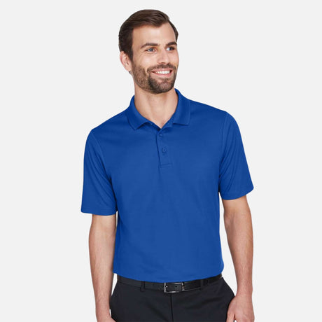 Polo Devon & Jones CrownLux DG20 en bleu royal, vêtement polo pour homme, vue de face sur mannequin