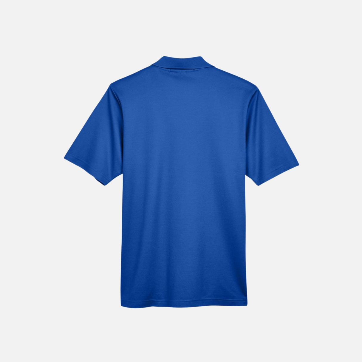 Polo Devon & Jones CrownLux DG20 en bleu royal, vêtement polo pour homme, détail du col et logo brodé visible.
