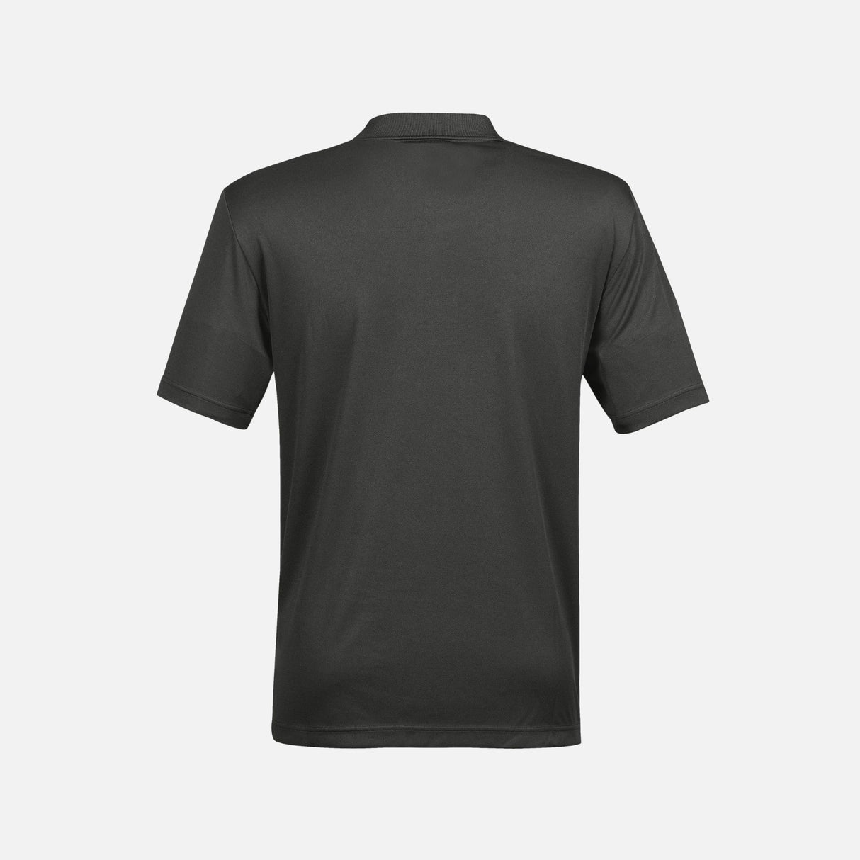 Polo Eclipse Stormtech PG-1 en tissu gris charbon avec col et logo sur la poitrine, vêtement polo pour homme.