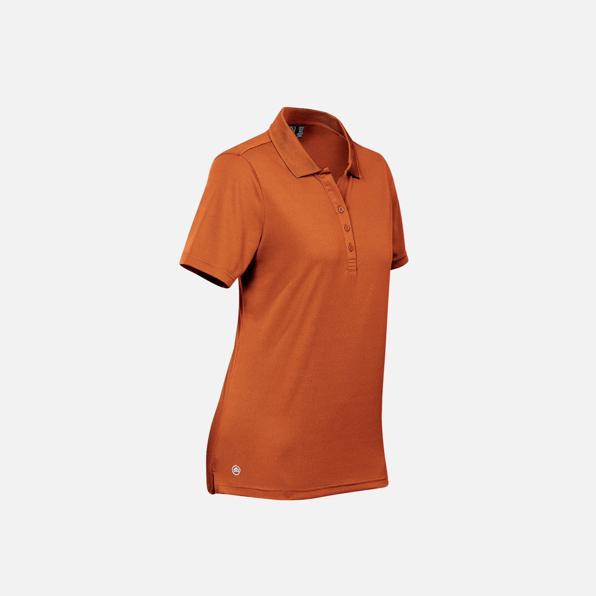 Polo Eclipse Stormtech PG-1W en orange, vêtement polo pour homme avec col classique et logo brodé visible.