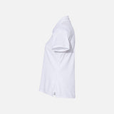 Polo à manches courtes pour femme Adidas Performance blanc, vêtement de sport léger et respirant.