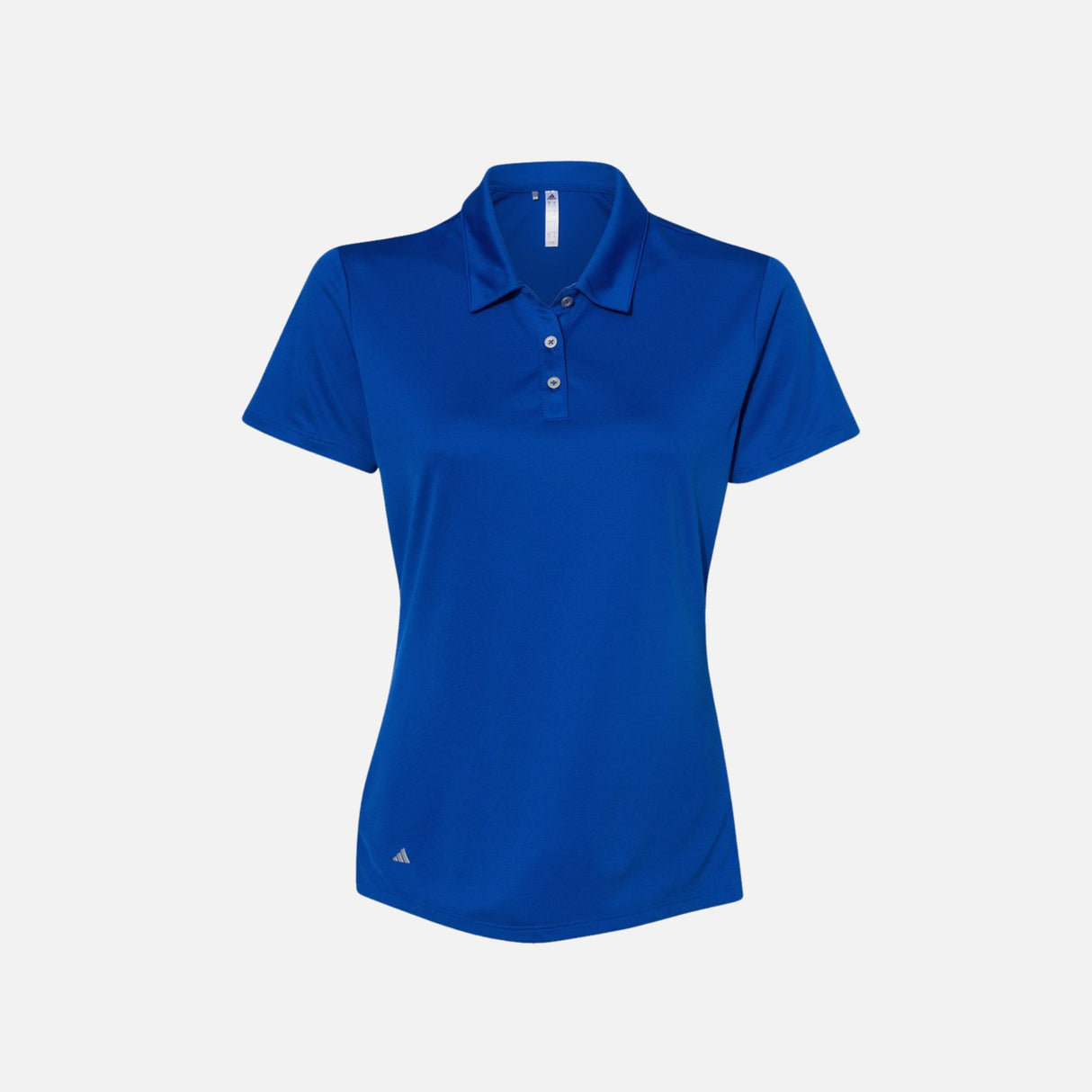 Polo à manches courtes Performance pour femme Adidas en tissu léger bleu royal, idéal pour sport et détente.