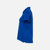 Polo à manches courtes Performance pour femme Adidas en tissu bleu royal, idéal pour sport et loisirs.