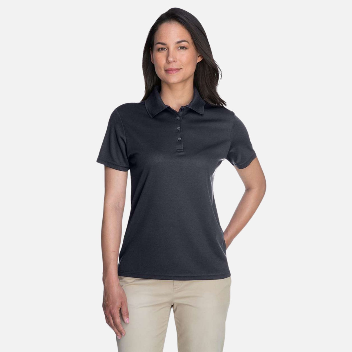 Polo-MC-femme-Core365-S_S-78181-charbon-devant-mannequin