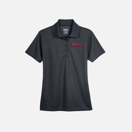 Polo pour femme Core365 Performance Origin 78181 en tissu gris charbon, coupe élégante et confortable.