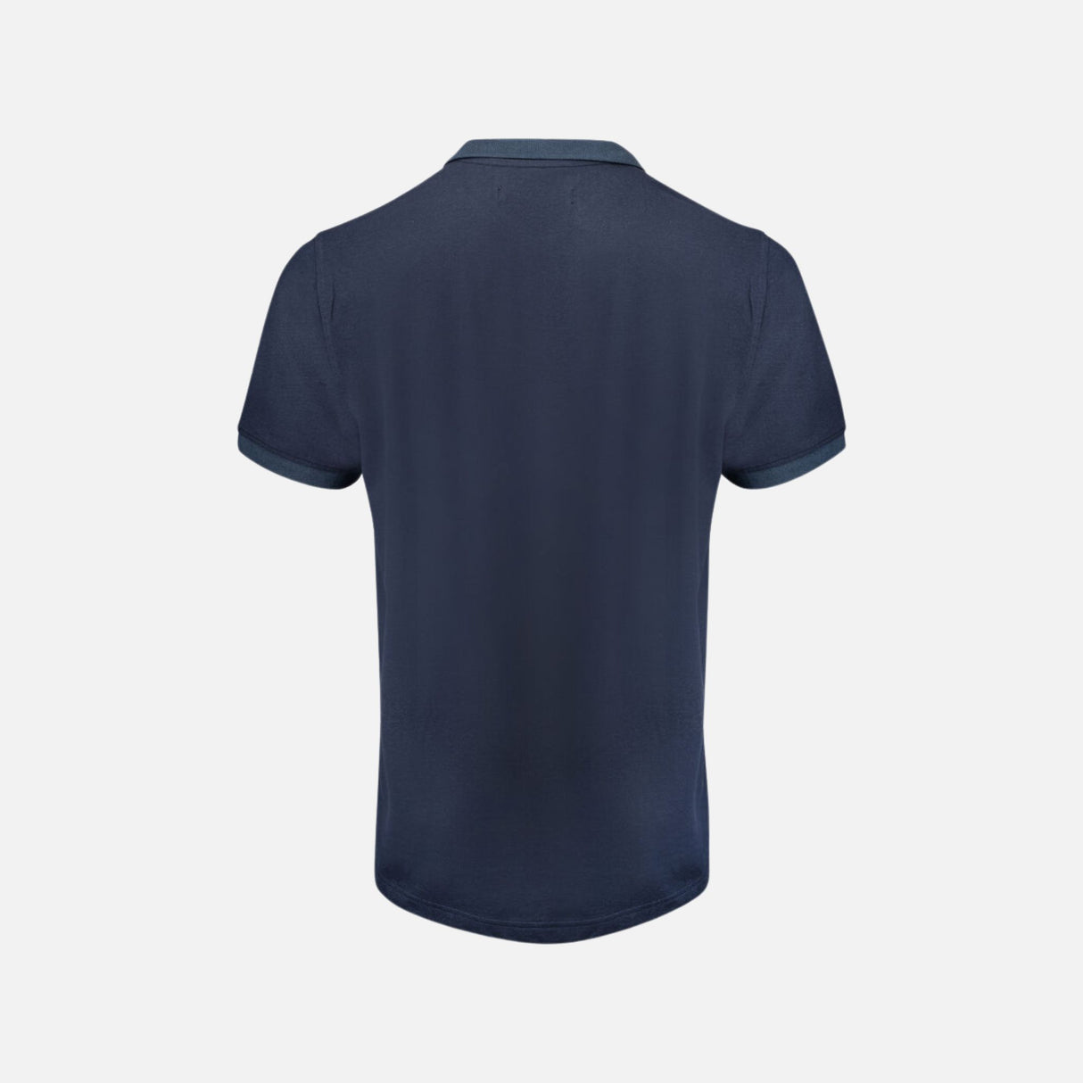 Polo bicolore pour homme James Harvest, en tissu bleu marine et blanc, avec col et manches à rayures, vêtement décontracté.