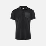 Polo pour homme James Harvest bicolore noir et gris, vêtement polo en coton avec col classique et manches courtes.