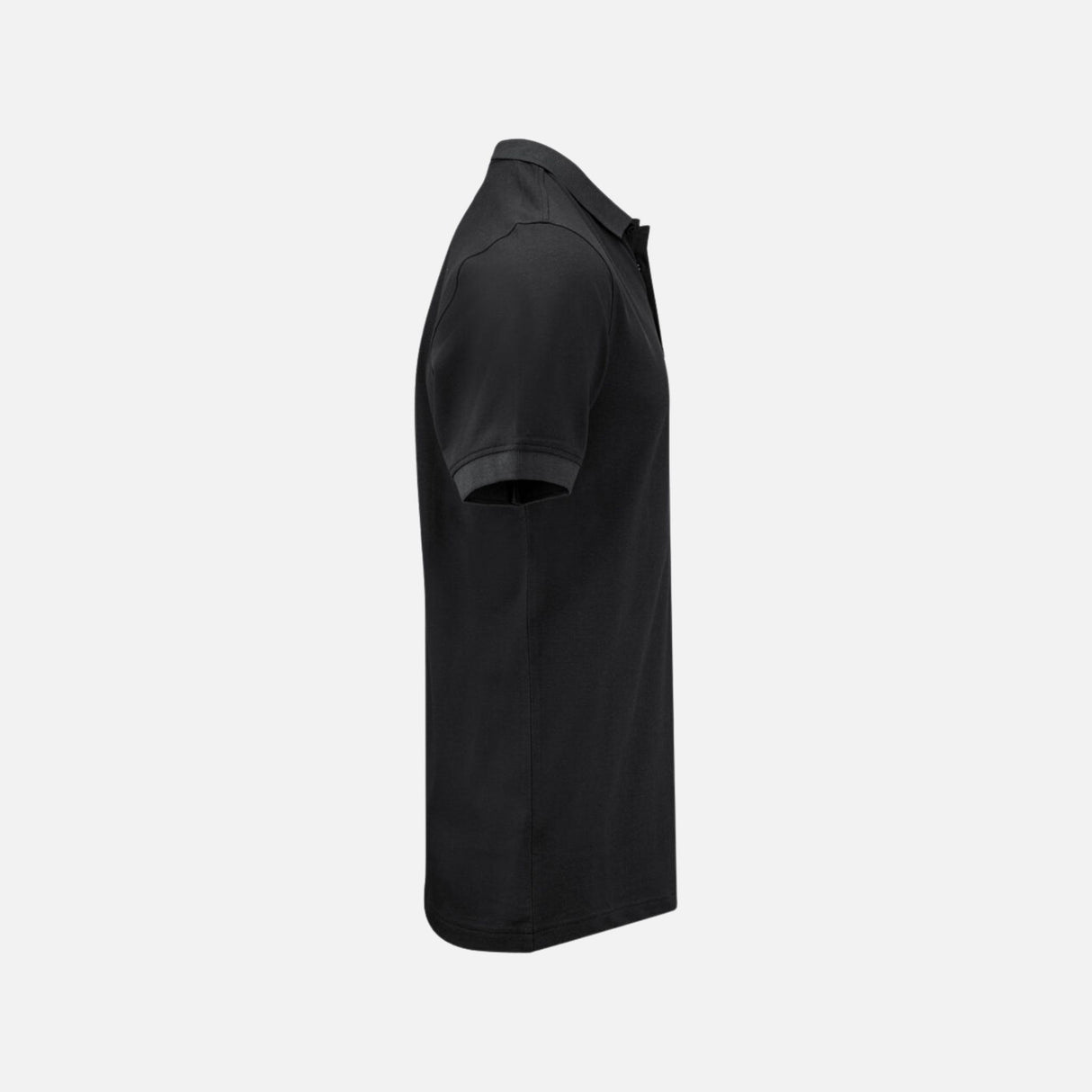 Polo bicolore pour homme James Harvest, en tissu noir et blanc, visible en détail sur l'image.