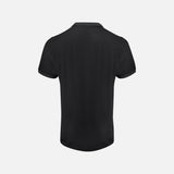 Polo bicolore pour homme James Harvest, noir, en tissu confortable, avec col classique et détails contrastés.