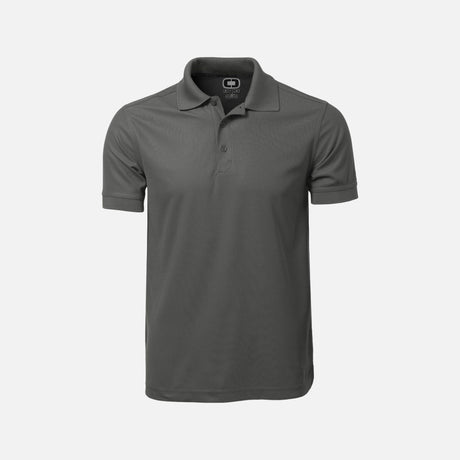 Polo à manches courtes OGIO OG101 gris, vêtements pour le corps, tissu léger et confortable, visible sur l'image.