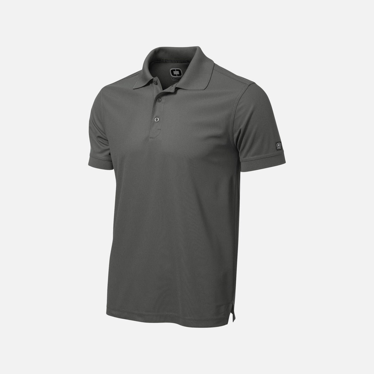 Polo à manches courtes OGIO OG101 gris, vêtement polo pour homme, tissu confortable et style décontracté.