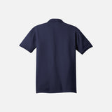 Polo à manches courtes OGIO OG101 en marine, vêtement polo pour homme avec col et boutons, visible sur mannequin.