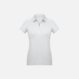 Polo à manches courtes pour femme Biz P706LS blanc, vêtement polo corp pour look décontracté et élégant.