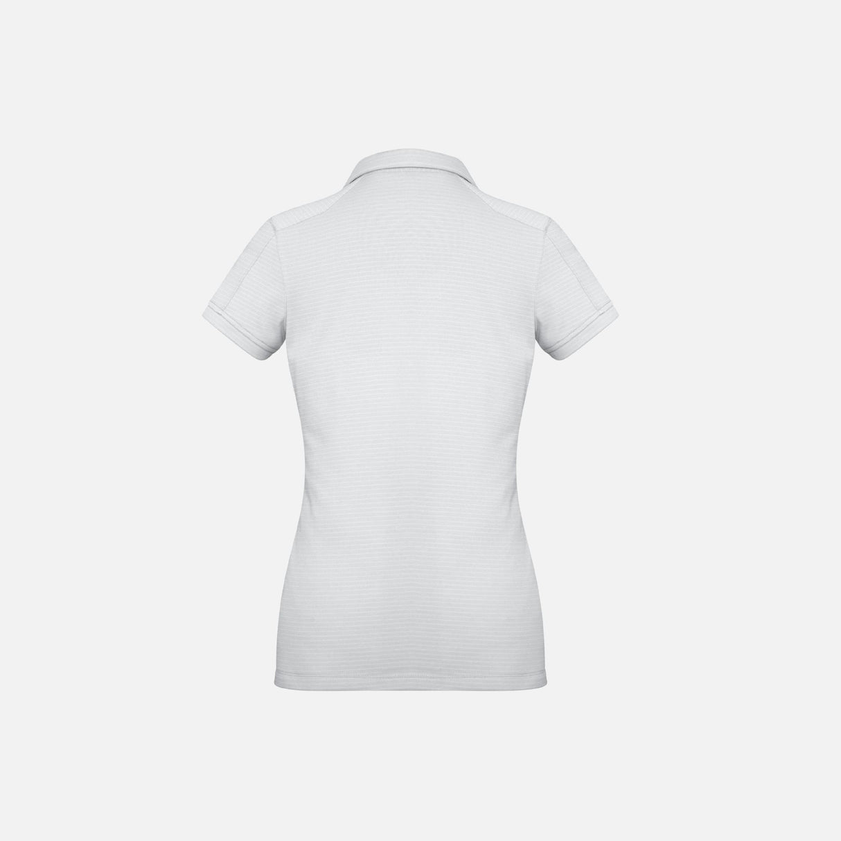 Polo à manches courtes pour femme Biz P706LS blanc, vêtement élégant en coton avec col classique et logo discret.