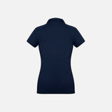 Polo à manches courtes pour femme de la marque Biz, modèle P706LS, en tissu marine, porté sur mannequin.