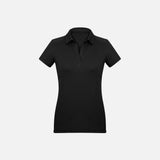 Polo à manches courtes pour femme Biz P706LS noir, vêtement élégant en coton avec col classique et ajustement confortable.