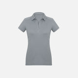 Polo à manches courtes pour femme Biz P706LS en argent, vêtement de corps élégant et confortable, vue de face.