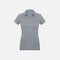 Polo à manches courtes pour femme Biz P706LS en argent, vêtement de corps élégant et confortable, vue de face.