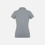 Polo à manches courtes pour femme Biz P706LS en tissu argenté, vêtement élégant et confortable.