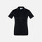 Polo à manches courtes pour femme Biz, modèle P810LS, en noir, tissu léger et coupe ajustée, vêtements polo pour femme.