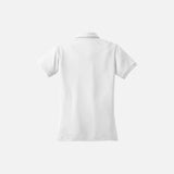 Polo à manches courtes pour femme OGIO LOG101 blanc, vêtement polo en coton léger et confortable.