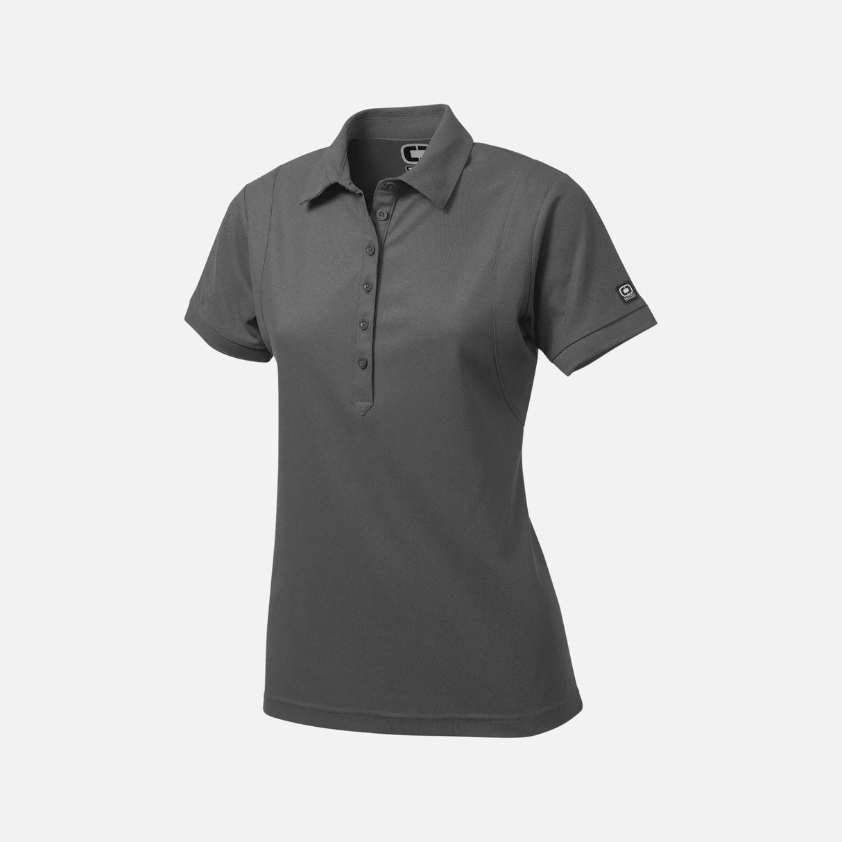 Polo-manche-courte-femme-Sanmar-LOG101-gris-angle